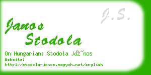 janos stodola business card